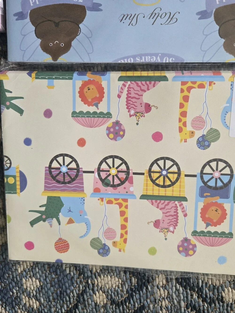 Cute Blue Angel Poop Pattern Gift Wrap